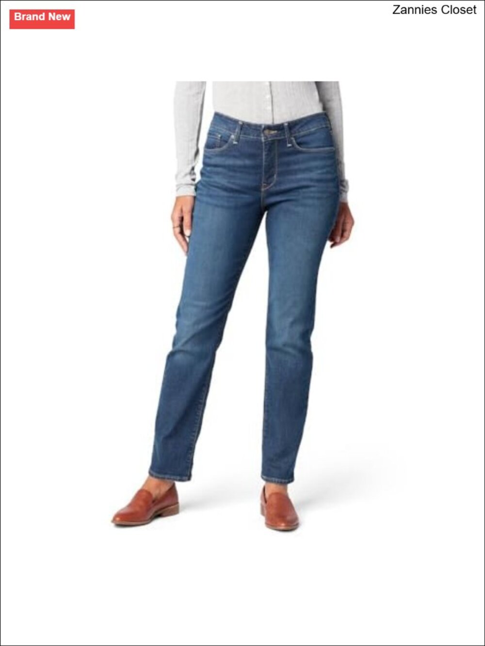 Mid Rise Straight Leg Stretch Denim Jeans Totally Shaping Curvy
